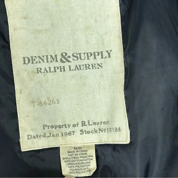 DENIM & SUPPLY RALPH LAUREN cropped blue jean jacket VINTAGE double breasted M - Picture 6 of 12